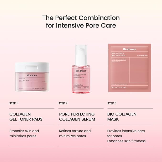 BIODANCE Pore Perfecting Collagen Peptide Serum, Skin Firming & Radiance Boost, Plumping, Pore Care, Makeup Prep Serum for All Skin Types, Korean Skincare | 1.01 fl.oz x 1 ea-GlimoraGlow