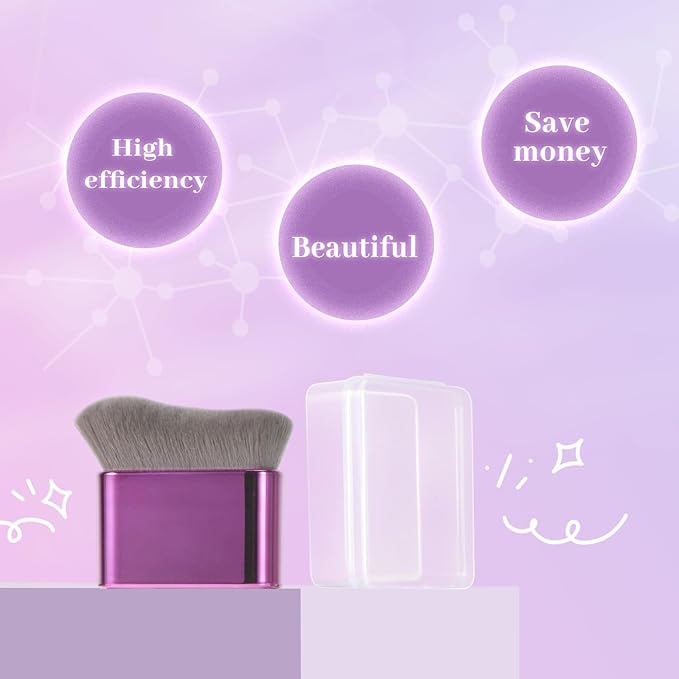 Self Tanner Brush for Body & Face - Kabuki Makeup Brush for Self-Tanner,Tanning Mousse,Foundation & Bronzer | Streak-Free Application,Super Soft Bristles,Professional Tanning & Body Makeup Tool-GlimoraGlow