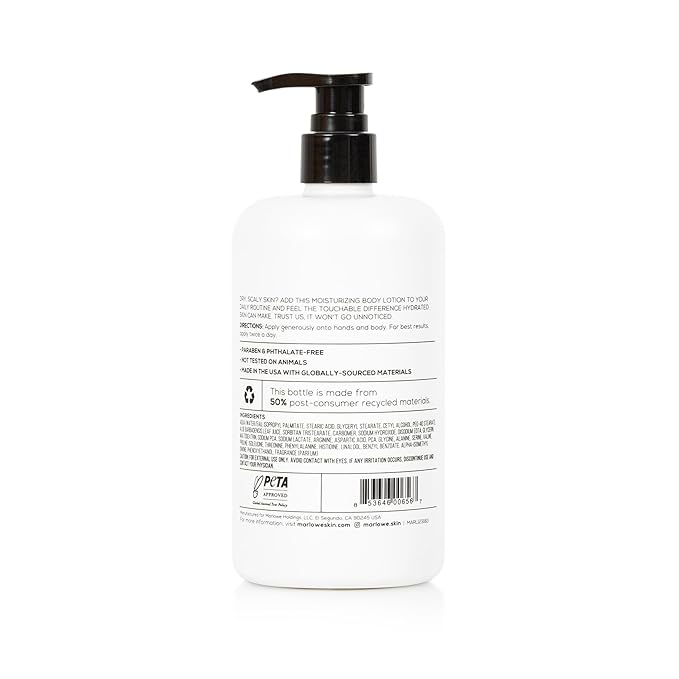 MARLOWE. No. 002 Body Lotion 16 oz Pump, Original, Revitalizing Dry Skin Lotion with Aloe Vera & Amino Acids, Hydrates & Nourishes, Sage & Fir Scent-GlimoraGlow