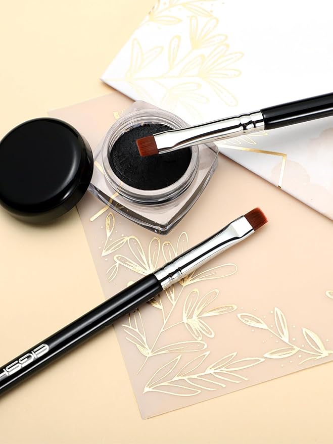 EIGSHOW Flat Eyeliner Brush, Professional Precise Eyebrow Concealer Brush for Sharp Defined, Eye Liner Application with Gel Liquid Cream Powder (E808)-GlimoraGlow
