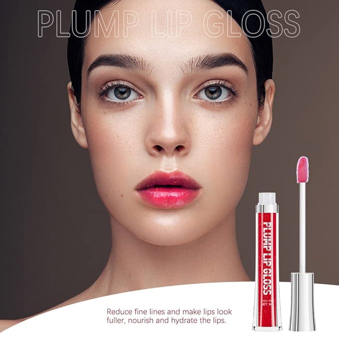 ibcccndc Lip Plumper gloss,Natural Lip Plumper,High Shine Lip Plumper,Lip Enhancer for Fuller,Sexy Lip Gloss,Shiny Lip Gloss For Girls and Women (5)-GlimoraGlow
