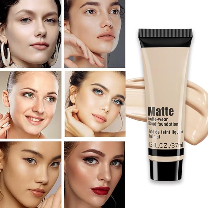 1 Pack Liquid Foundation Cream for Face Makeup,Durable Full Coverage Matte Concealer Make Up,Oil Control & Waterproof Base Primer -1 Fl.Oz (BEIGE 3#)-GlimoraGlow