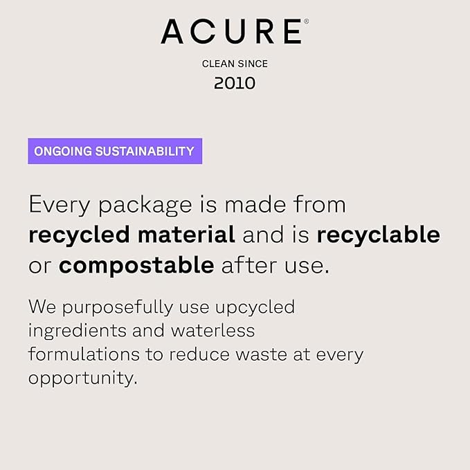 Acure Ultra Hydrating 12 Hour Facial Moisturizer - Intense Morning Moisture for Dry Dull Skin - Infused Blend of Adaptogens Aswagandha & 7 Supergreens - All Natural Vegan Cream Formula - 1 Fl Oz-GlimoraGlow