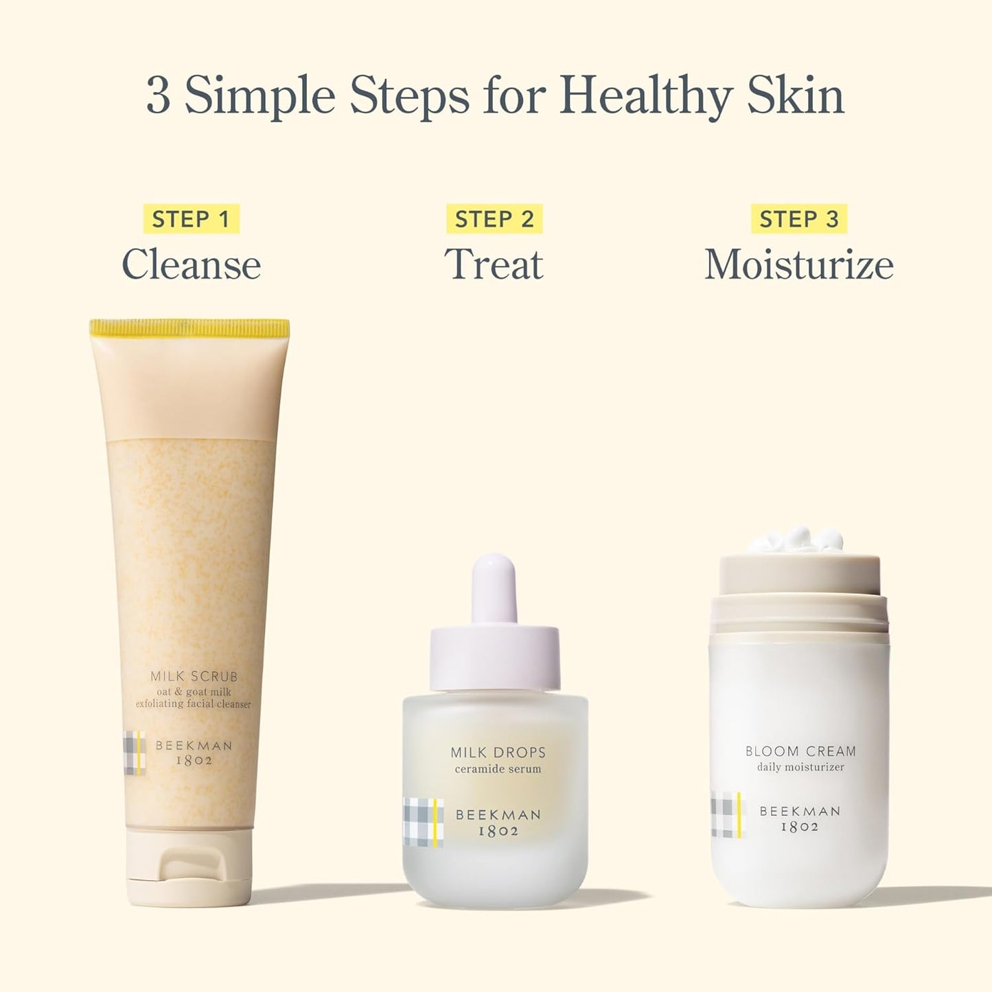 Beekman 1802 Milk Drops Ceramide Facial Serum - Squalane Oil, Hyaluronic Acid & Goat Milk Face Moisturizer - Boosts Skin Radiance & Hydrates Deeply - Fragrance Free - For Oily/Acne Prone Skin-GlimoraGlow