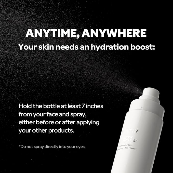 TIRTIR Glossy Coating Mist 3.38 fl. oz, Illuminating Polyglutamic Acid Face Mist for Fresh, Glowing Skin,Cooling, Soothing, Makeup Prep Spray-GlimoraGlow