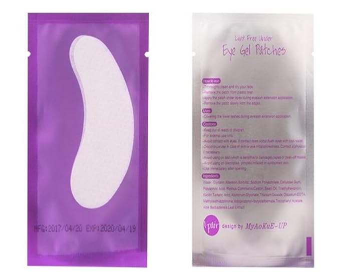 100 Pairs Set,Eye Gel Patches,Under Eye Pads Lint Free Lash Extension Eye Gel Patches for Eyelash Extension (purple)-GlimoraGlow