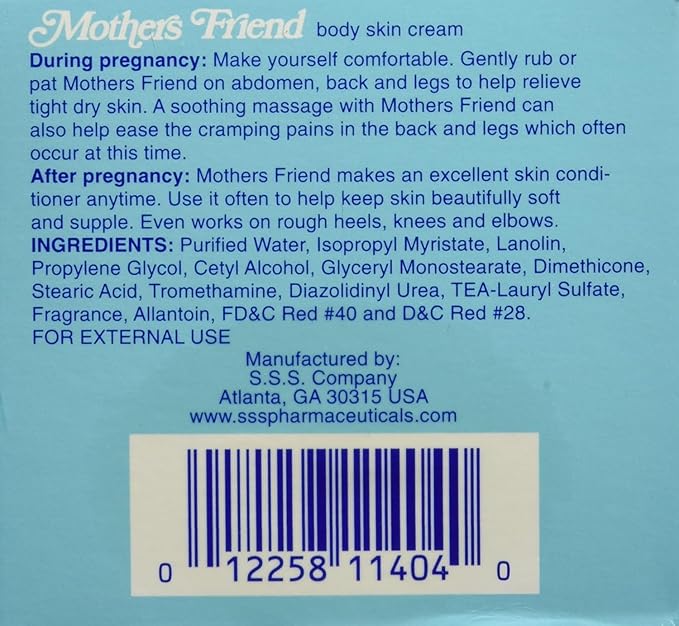 1 Pack of Mothers Friend Body and Skin Cream, for Stretched Tight and Dry Skin of Pregnancy-GlimoraGlow