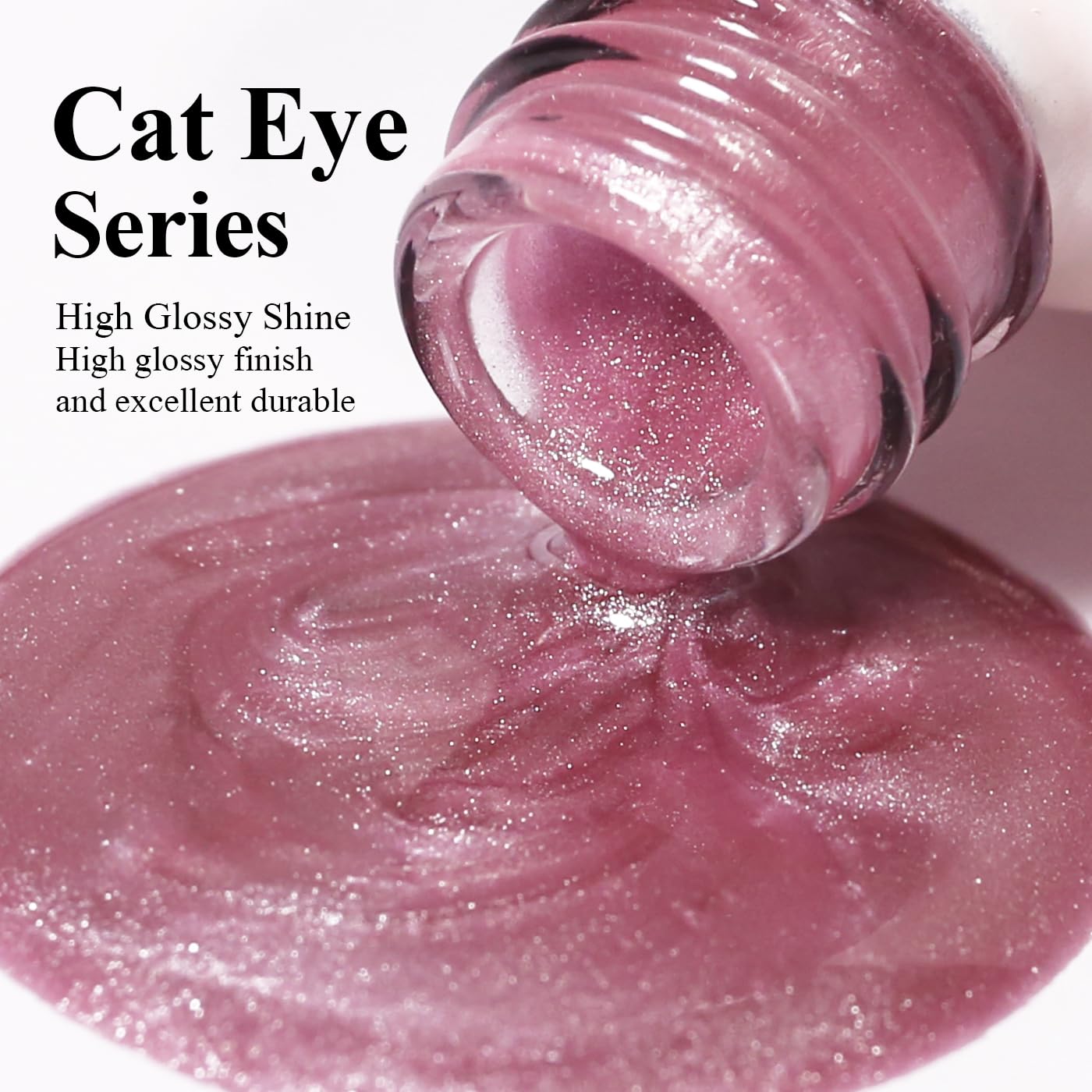 Imtiti Cat Eye Gel Nail Polish, Light Pink Holographic Magnetic Crystal Nail Gel Polish With Magnet Glittery Galaxy Spring Summer Kit Soak Off UV Led 10ML-GlimoraGlow