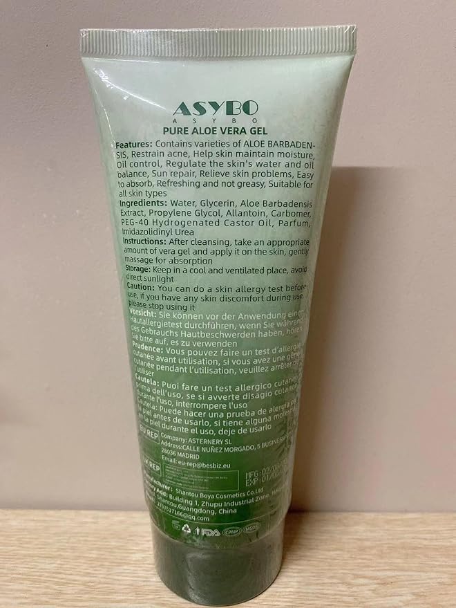 200x2 ML Aloe Vera Gel – 99% Organic Pure Aloe Vera Hydrating Face & Body Moisturizer, Natural Aloe Cream for Dry Skin, Sunburn, Acne, Soothing & Moisturizing-GlimoraGlow