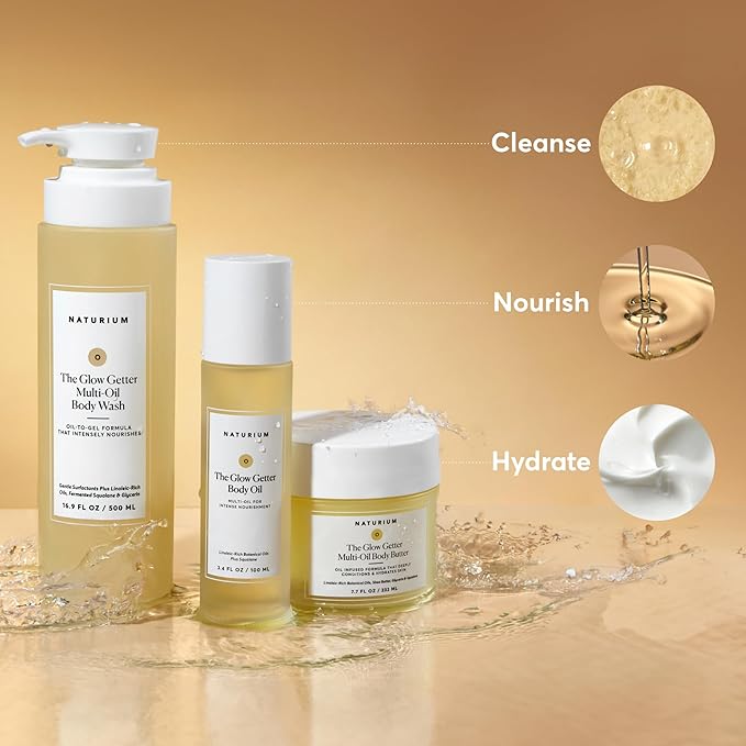 Naturium The Glow Getter Body Oil, Multi-Oil for Intense Nourishment, Hydrating & Moisturizing Formula, Vegan & Cruelty-Free, 3.4 oz-GlimoraGlow