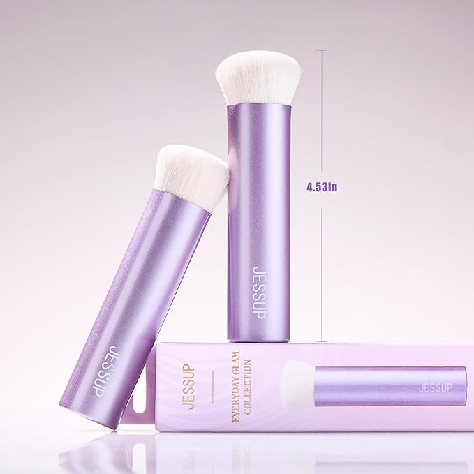 Jessup Foundation Brush for Liquid Makeup, Face Kabuki Makeup Brush for Contour Powder Blush and Bronzer, Ultra-Soft Fiber Perfect for Blending Liquid AS003-GlimoraGlow