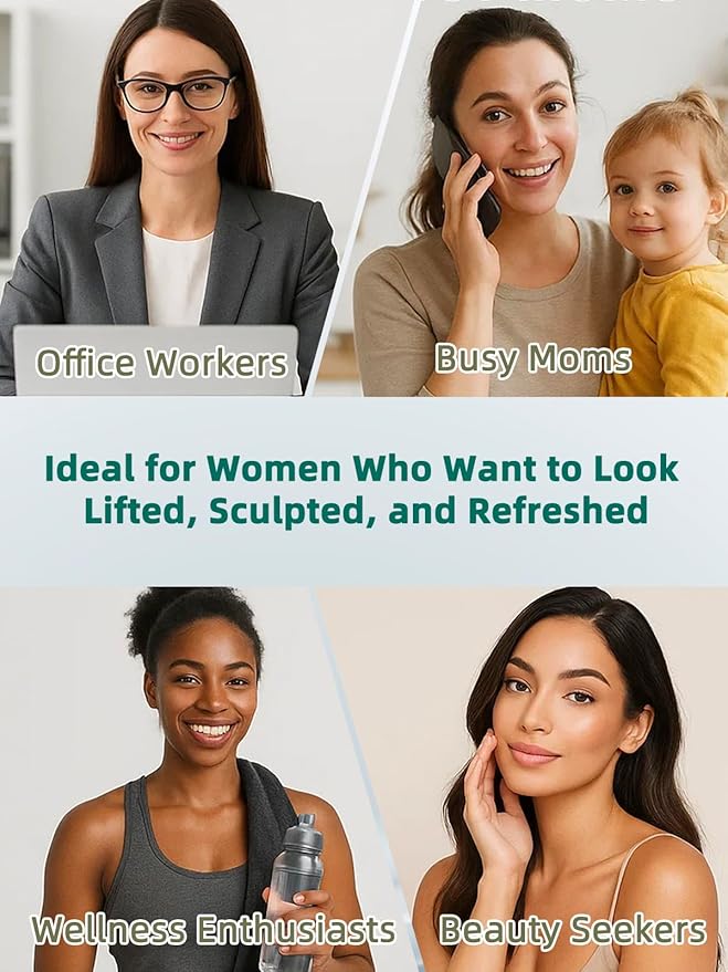 Lymphatic Contour Face Brush – Face Massager for Lymphatic Drainage, Double Chin Reducer, and Facial Sculpting – Gentle Vibrating Lymphatic Drainage Tool for Jawline & Puffiness - Green-GlimoraGlow