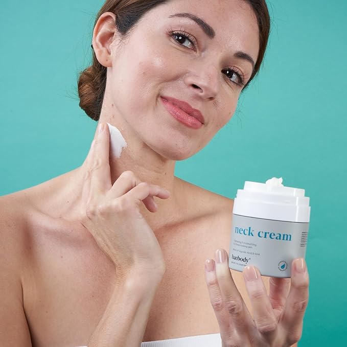 Baebody Firming Neck Cream with AHAs, CoQ10, Glycolic Acid, Green Tea for Sagging Skin, Fine Lines, Wrinkles, 1.7 Fl Oz-GlimoraGlow