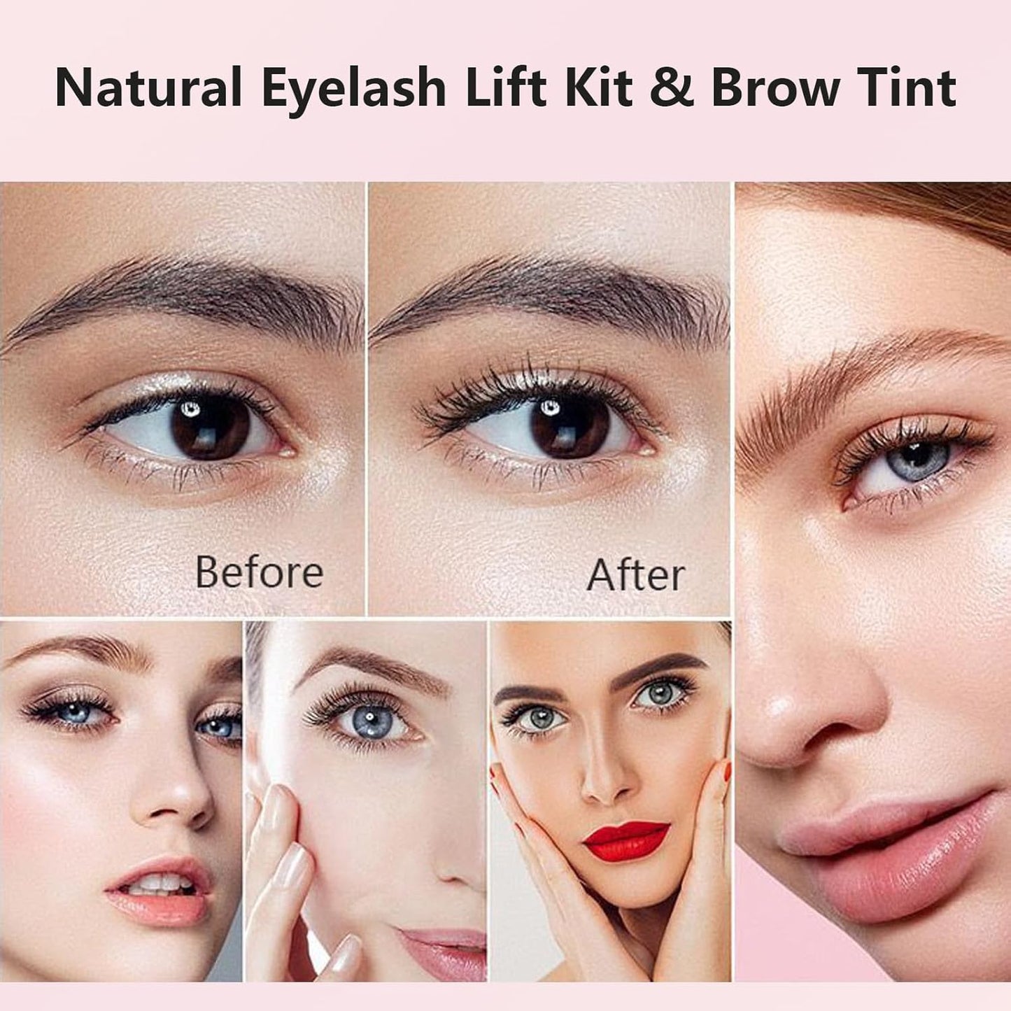 Lash Lift and Black Kit, 4 in 1 Professional Black Color Eyelash & Eyebrow Perm Kit, Easy for Beginner, Quick Lifting & Voluminous Coloring Eyelash Lift Kit for Salon Grade Home DIY Use-GlimoraGlow