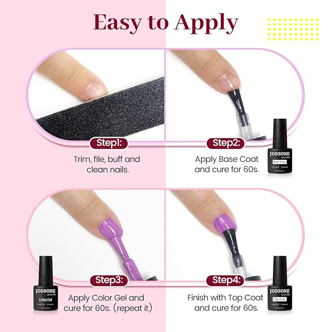 JODSONE 23 PCS Gel Polish Kit Colorful Fashion Classic Nail Gel Set 3 Bottles of Base Coat Matte and Glossy Top Coat-GlimoraGlow