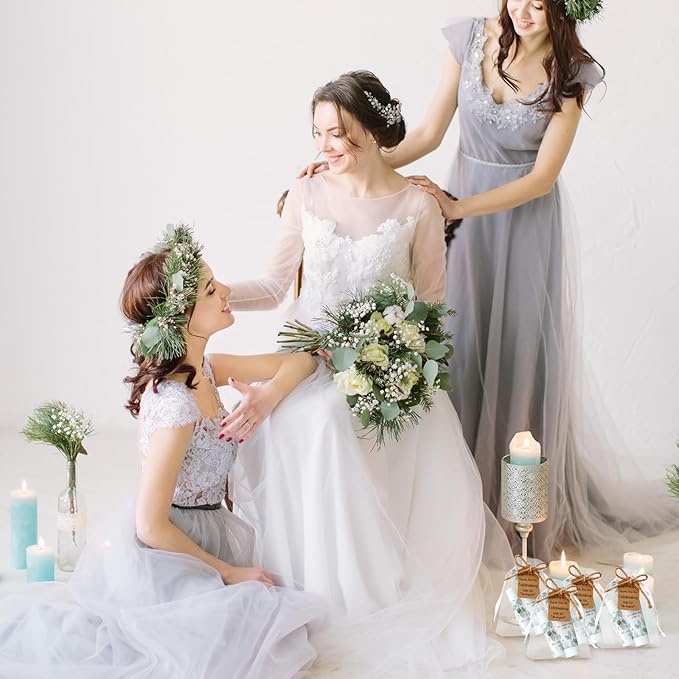 200 Pcs Baby Shower Wedding Party Favors Gift Set, 50 Pcs Baby Shower Hand Cream and 50 Lip Balm for Wedding Bridesmaid Guests Gift Supplies with 50 Organza Bag 50 Thank You Tag(Eucalyptus)-GlimoraGlow