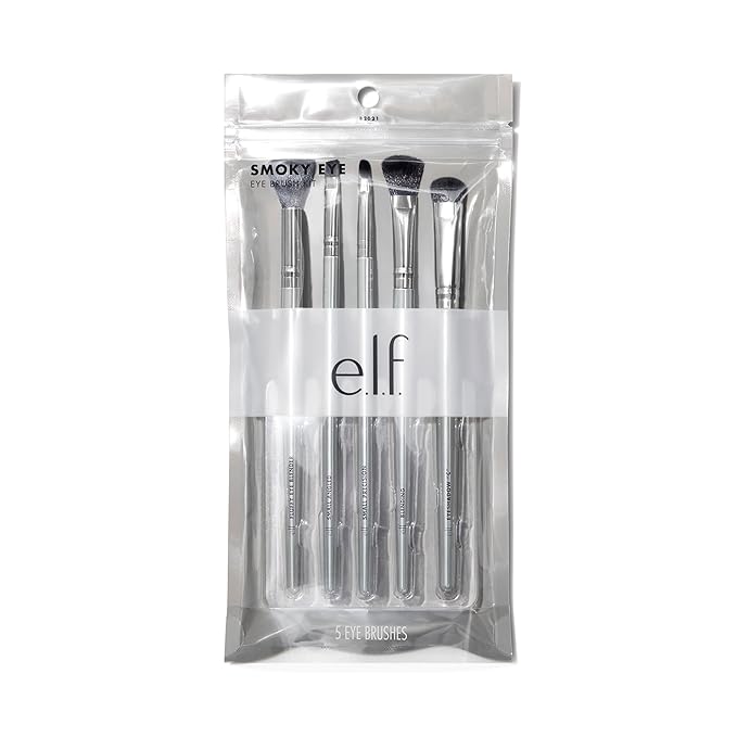 e.l.f. Smoky Eye Brush Kit, 5-Piece Makeup Brush Kit For Creating A Smoky Eye Look, Apply & Blend Eyeshadow, Vegan & Cruelty-Free-GlimoraGlow