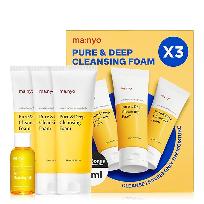 ma:nyo Pure & Deep Cleansing Foam Korean Skin care, Daily Cleanser (10.1 fl oz - 3pack)-GlimoraGlow