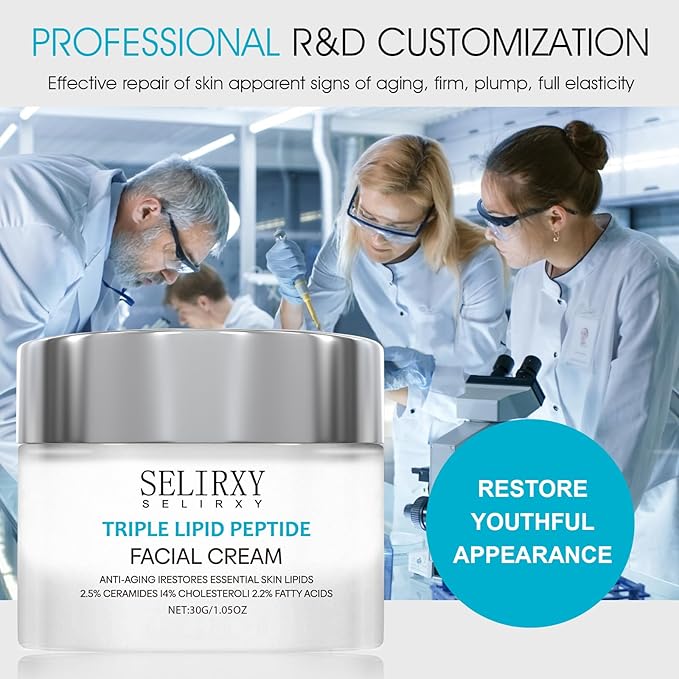 Nodfens Triple Lipid Peptide Cream for Anti-Aging - Restores & Repairs Mature Skin for Radiant, Smooth Complexion - Advanced Strength Recovery Face Moisturizer Cream-GlimoraGlow