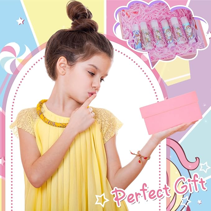 24 Pcs Unicorn Lip Balm Back to School Gift Unicorn Party Favors Lip Balm for Girls Birthday Party Favors Lip Gloss for Kids Gifts for Kids Fruity Favors Unicorn Gift for Cute Girls-GlimoraGlow