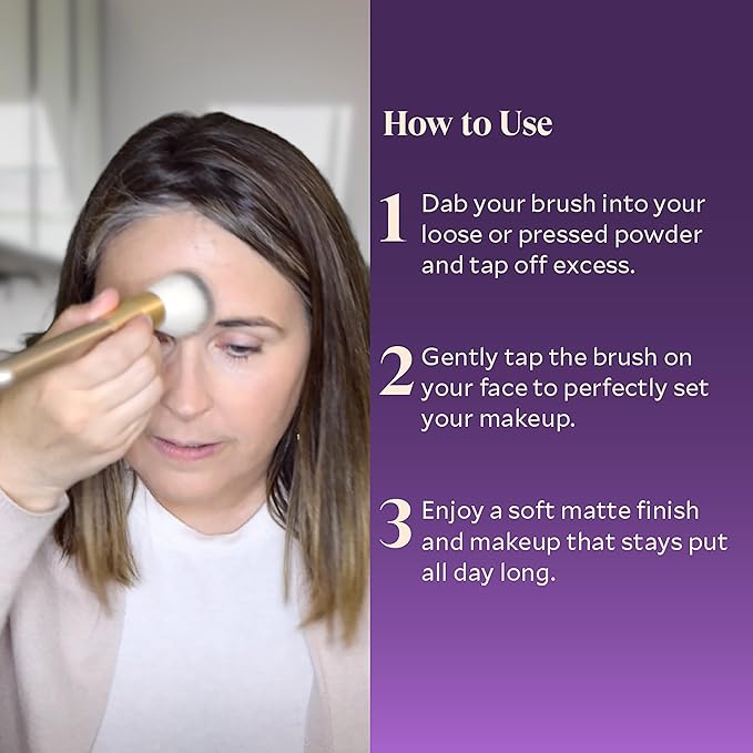 Fièra Finishing Powder Brush - Custom Facial Brush for Loose Powder - Quick & Easy Application - Lightweight & Easy to Clean - Pairs Perfectly with Fièra HD Matte Finishing Powder-GlimoraGlow