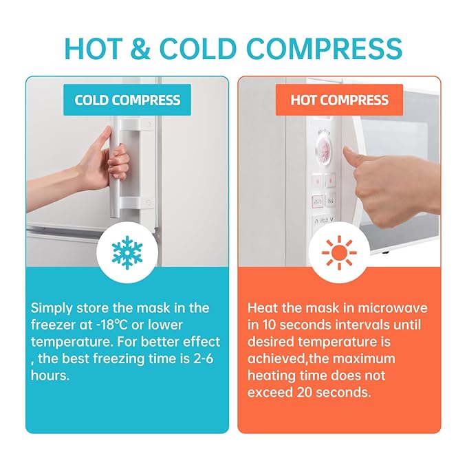 Ice Pack Face Eye Mask for Dark Circles and Puffiness,Gel Cold Cooling Face Mask for Migraines, Headache, Stress and Relaxation (Blue)-GlimoraGlow