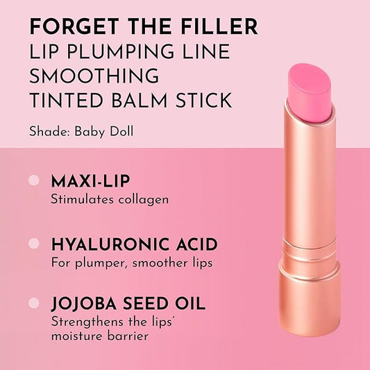 "LAWLESS Forget the Filler Lip Plumping Line-Smoothing Tinted Balm, Baby Doll, Pink, 0.09 Ounce"-GlimoraGlow