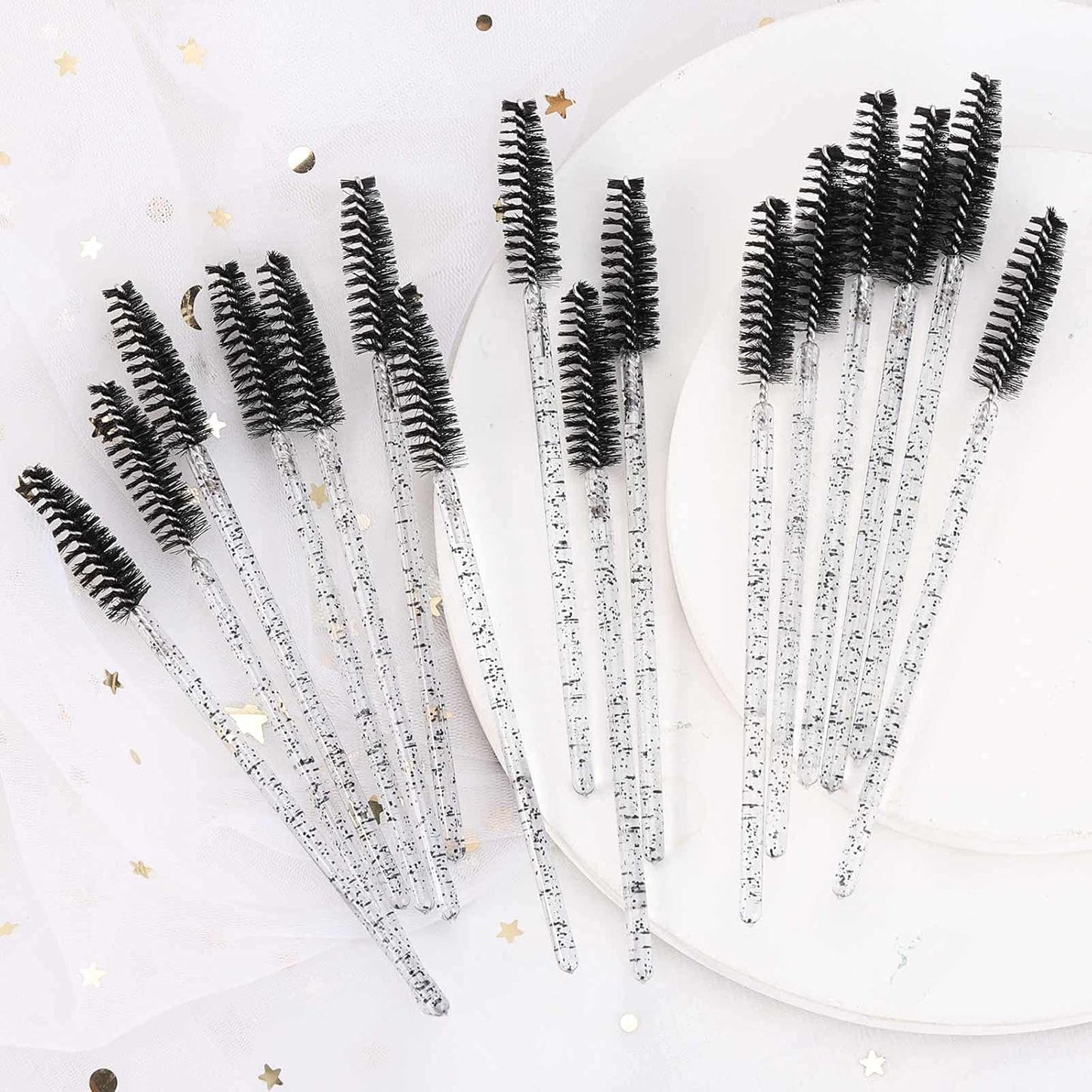 Tbestmax 2000 Disposable Mascara Wands Eyelash Brush Spoolies for Eyebrow Eye Lash Extension Black-GlimoraGlow
