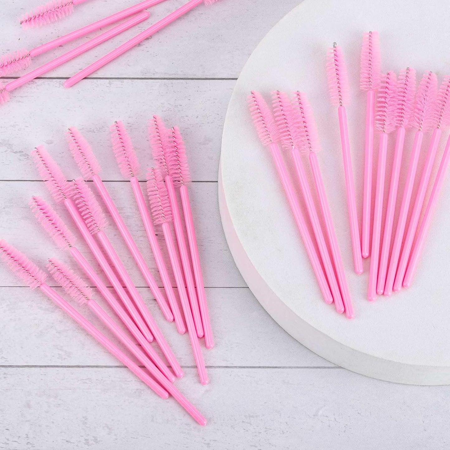 1000 Disposable Mascara Wands Eyelash Brushes Spoolies for Eyebrow Eye Lash Extension Pink-GlimoraGlow