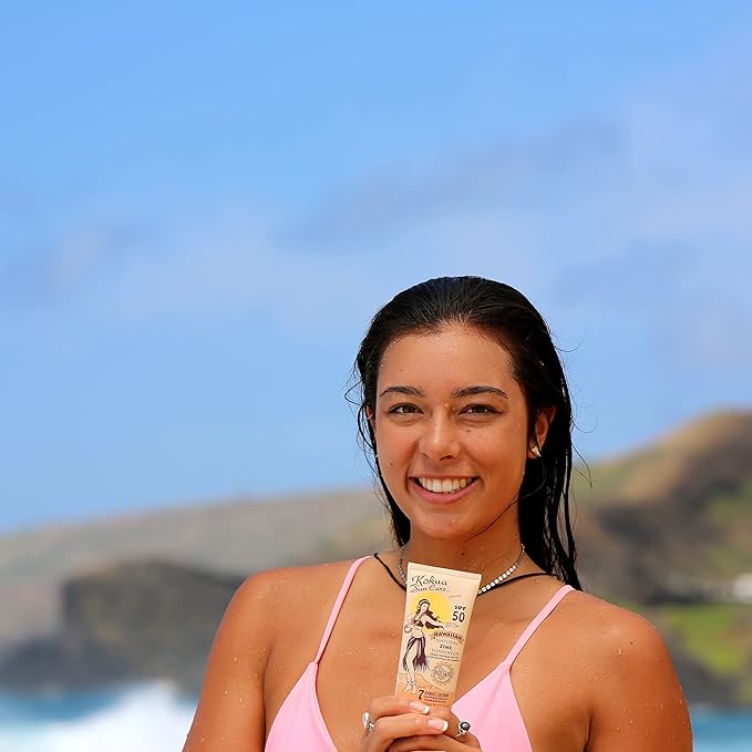 Kokua Sun Care SPF 50/80 Lotion Hawaiian Reef Safe Non Nano Zinc Oxide Sunscreen for Face & Body, Moisturizing Sun Protection Cream, Mineral Water Resistance, Cruelty Free, Natural Vegan Formula-GlimoraGlow