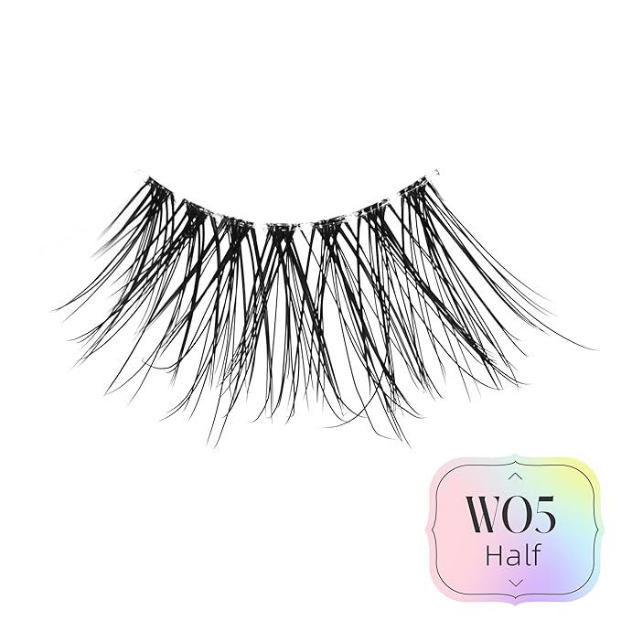 Half Lashes Natural Lashes Wispy Lashes Corner Lashes 3/4 False Eyelashes Natural Half Eyelashes Clear Band Lashes W05-GlimoraGlow