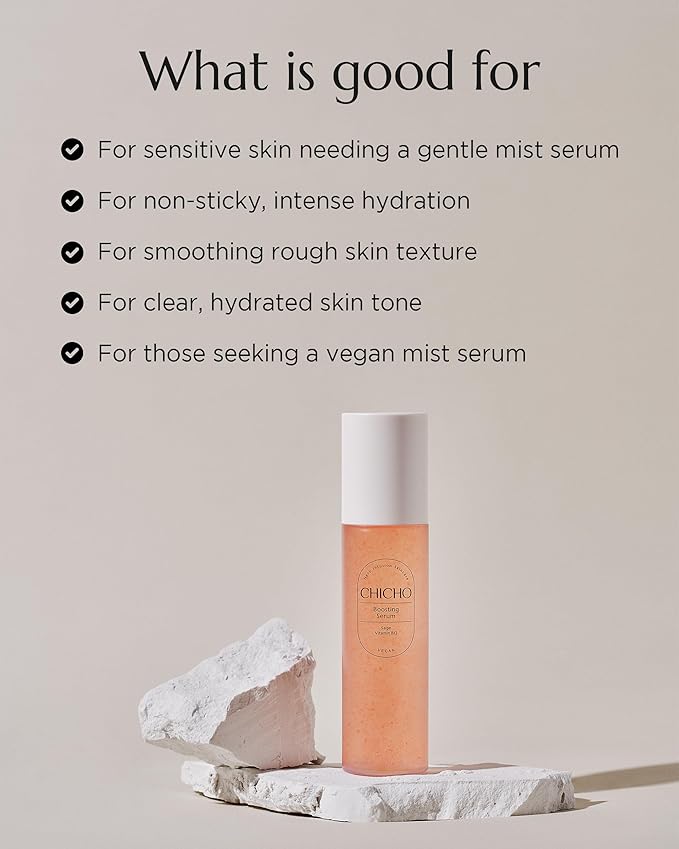CHICHO Boosting Serum - Korean Face Spray Essnece with 88% Sage Leaf Water Vitamin B12 Niacinamide - Glow Skin Hydrating Sensitive Skin Vegan Clean Formula, 3.38 fl.oz.-GlimoraGlow