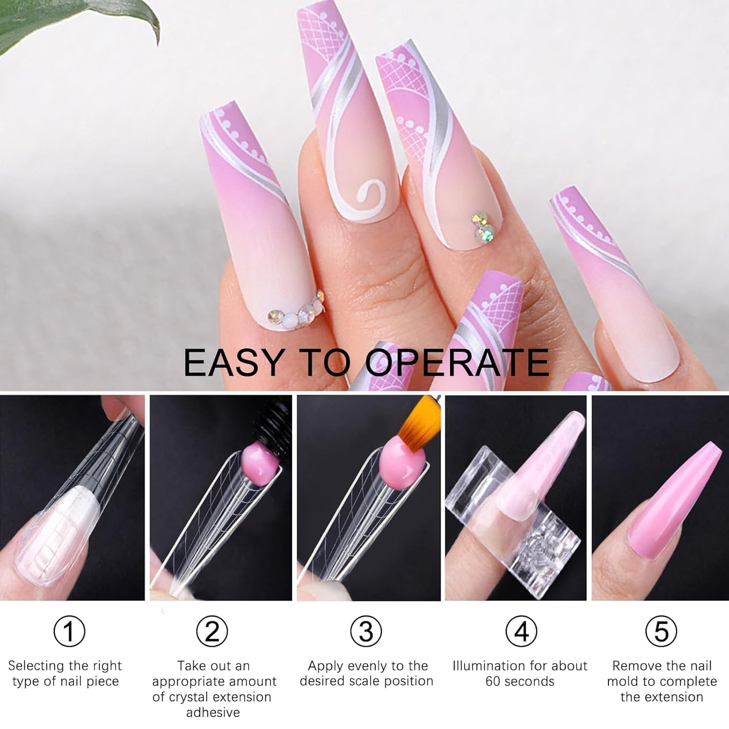 120 Pcs Poly Extension Gel Dual Nail Forms Nail Molds With Scale Builder Coffin Nail for Gel Manicure Nail Art Design Salon DIY at Home (Long Ferrari Dual Nail Forms Set)-GlimoraGlow