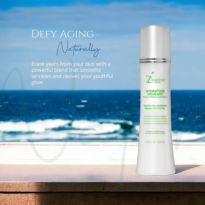 Hydrating Serum Mist (6.26 + 1.35) FL OZ - (Comes with Refill) - Improves Tone & Texture β Calms, hydrates, refreshes Sensitive Skin - Hyaluronic Acid Serum, E Vitamins - Anti-Wrinkle-GlimoraGlow