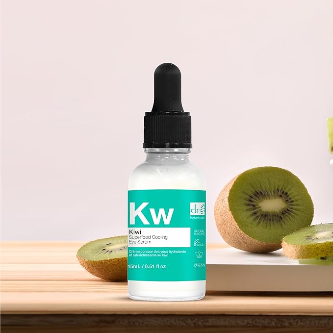 Dr Botanicals Refreshing Eye Cooling Serum with Vitamin C, Kiwi Fruit Oil to reduce Wrinkles, skin imperfections. Hydrating, Brightening and promotes Youthful Skin 15 ml / 0.5 Fl oz-GlimoraGlow