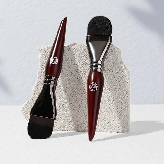 ENERGY Foundation Brush for Liquid Makeup DIY Facial Mask Premium Soft Bristles Contour Face Brush for Blending Liquid, Cream, Eye Mask, Under Eye Concealer Vegan Flat Cosmetic Makeup Tool-GlimoraGlow