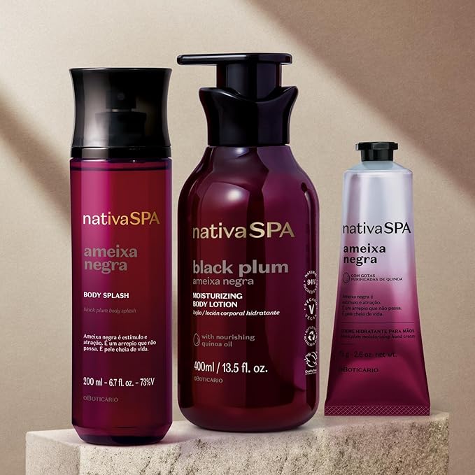 Nativa SPA by O Boticário, Black Plum Moisturizing Body Lotion, Long-Lasting Hydration and Lightweight, Fragranced Moisturizer, 13.5 Ounce-GlimoraGlow