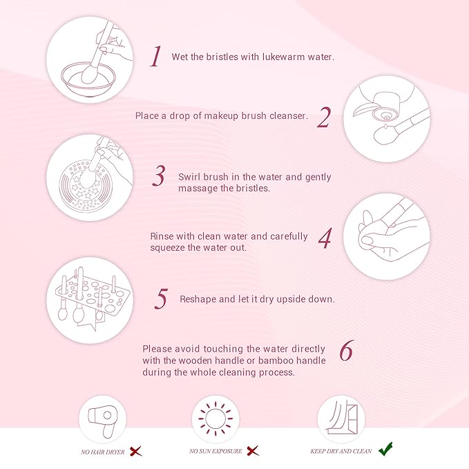 Jessup 15Pcs Professional Makeup Brushes Set Make up Brush Tools kit Eye Liner Shader Wood Handle Natural-synthetic Hair Brushes Pearl Black/Rose Gold T157-GlimoraGlow