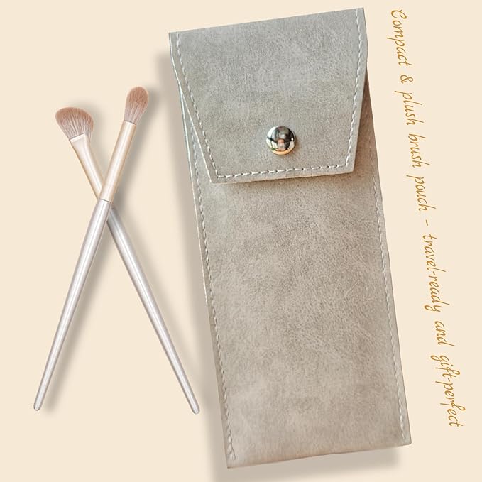 Eyeshadow Makeup Brushes Set with Case 8 PCS Soft Synthetic Hairs Eye Makeup Brushes for Blending Eyebrow Eyeliner Eyeshadow (Silver)-GlimoraGlow