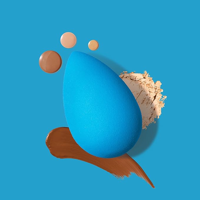 Beautyblender® | Topaz Sky Beauty Blender Makeup Sponge, Super-Soft Foam Easily Blends Foundations, Powders & Creams, Made in USA, Reusable, Washable, Streak Free Application, Vegan, Cruelty Free-GlimoraGlow