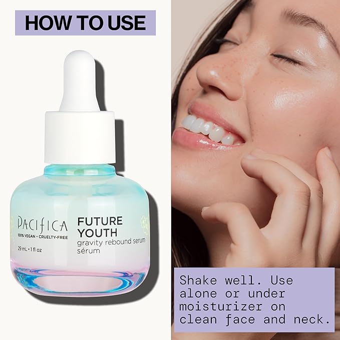 Pacifica Future Youth Gravity Rebound Face Serum – Multi-Peptide Firming Facial Serum for Fine Lines, Anti-Aging & Elasticity Vegan & Cruelty-Free Dermatologist Tested-GlimoraGlow