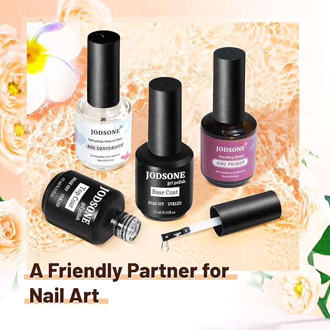 JODSONE 15ML Nail Primer Base Coat Top Coat Glossy Quick Drying Durable DIY Nail Art Design Long Lasting Gift-GlimoraGlow