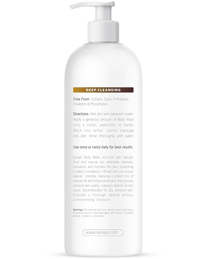 Exfoliating Body Wash with Salicylic Acid - No Dry Out, Gentle Exfoliates Rough and Bumpy Skin, Body Acne Wash, BHA & AHA - Coconut and Vanilla Salicylic Acid Body Wash - (16 fl oz x 2)-GlimoraGlow