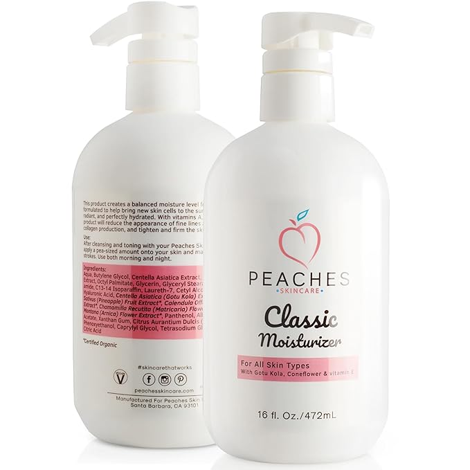 Hydrating Vegan Moisturizer with Vitamin E, Gotu Kola, and Pineapple – Age-Defying Face Cream for All Skin Types – Classic Moisturizer (16 oz)-GlimoraGlow