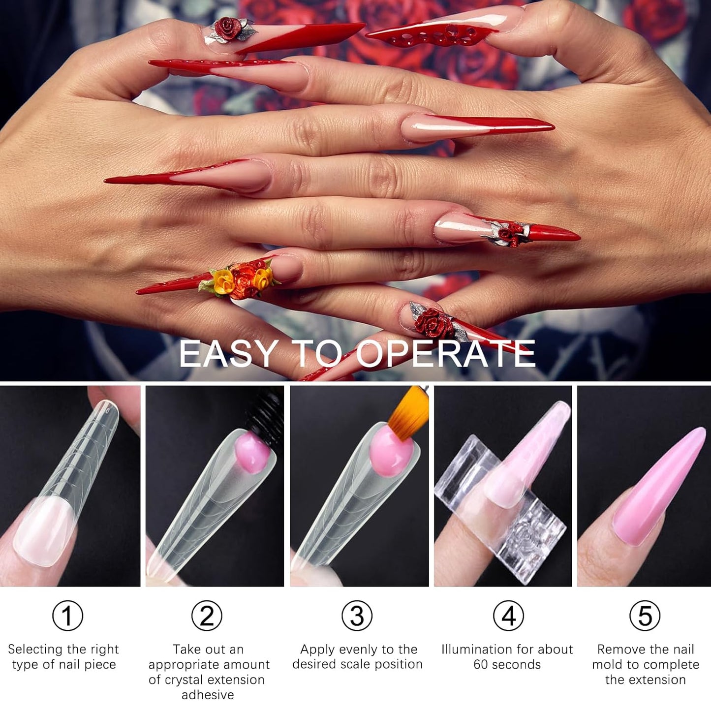 120 Pcs Dual Nail Forms 12 Sizes Half Matte Extension Poly Nail Gel Full Cover Nail Molds With Scale Builder Coffin Nail for Gel Manicure Nail Art Design Salon DIY at Home-GlimoraGlow