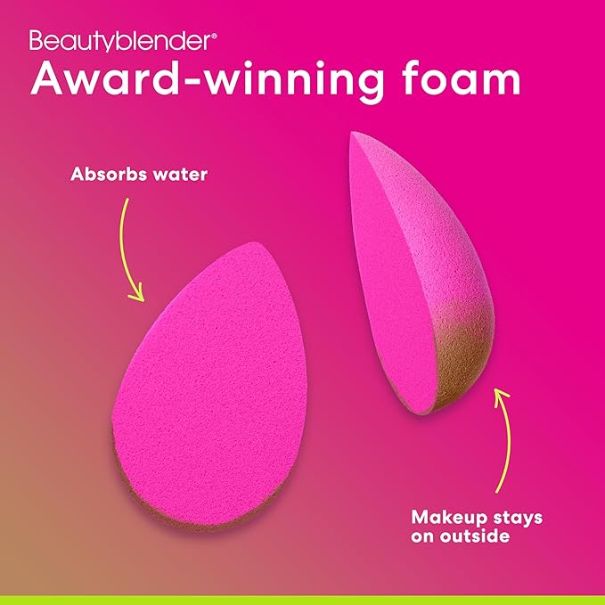 Beautyblender® | Original Pink + Nude Beauty Blender 2-Piece Bundle for Blending Foundations, Powders, and Creams, Super-Soft Foam for Streak-Free Application, Made in the USA, Reusable, Washable-GlimoraGlow