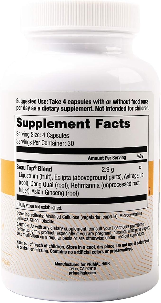 100% Natural Growth Treatment, Reduces Hair Loss, US Patented Formula Proven Effective for Men & Women, 100% Vegan Ingredients, Non-GMO, 30-Day Supply-GlimoraGlow