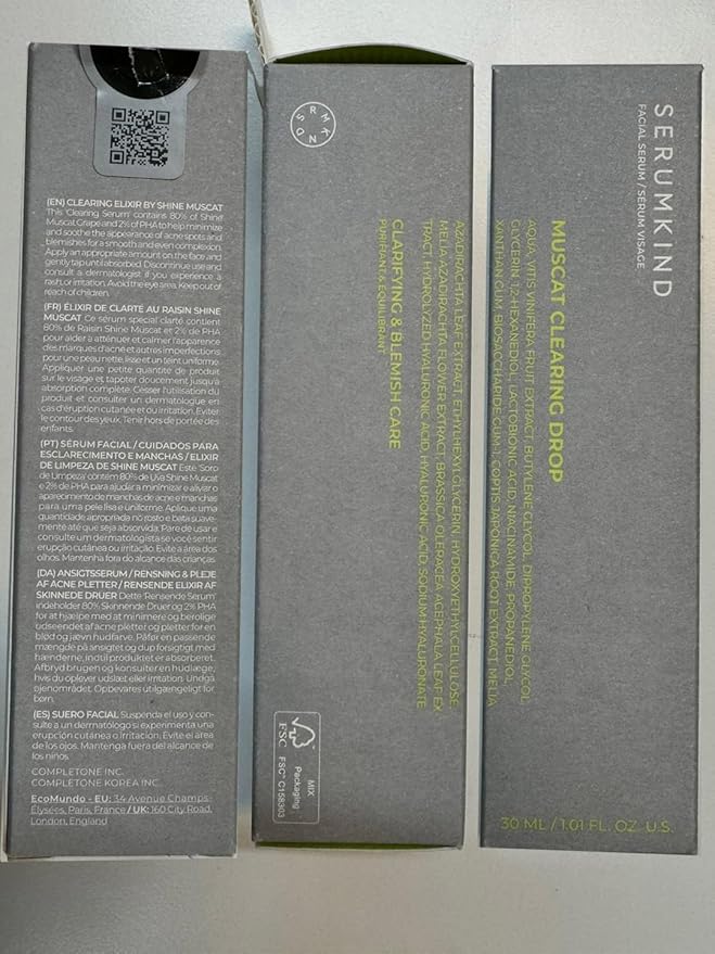 SERUMKIND Muscat Discoloration Correcting facial serum - 1fl oz - Blemishes & blackhead remover - Vegan Not Tested on Animals - Korean Skin Care - PHA Redness Relief and Exfoliating-GlimoraGlow