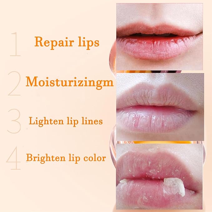 2 Pcs Lip Balm Honey Pot Lip Treatment Overnight Lip Sleeping Balm Strawberry Honey Pot lip Mask Moisturizing Exfoliating Prevent Dry & Cracked Diluting Lip Lines (Honey & Strawberry)-GlimoraGlow
