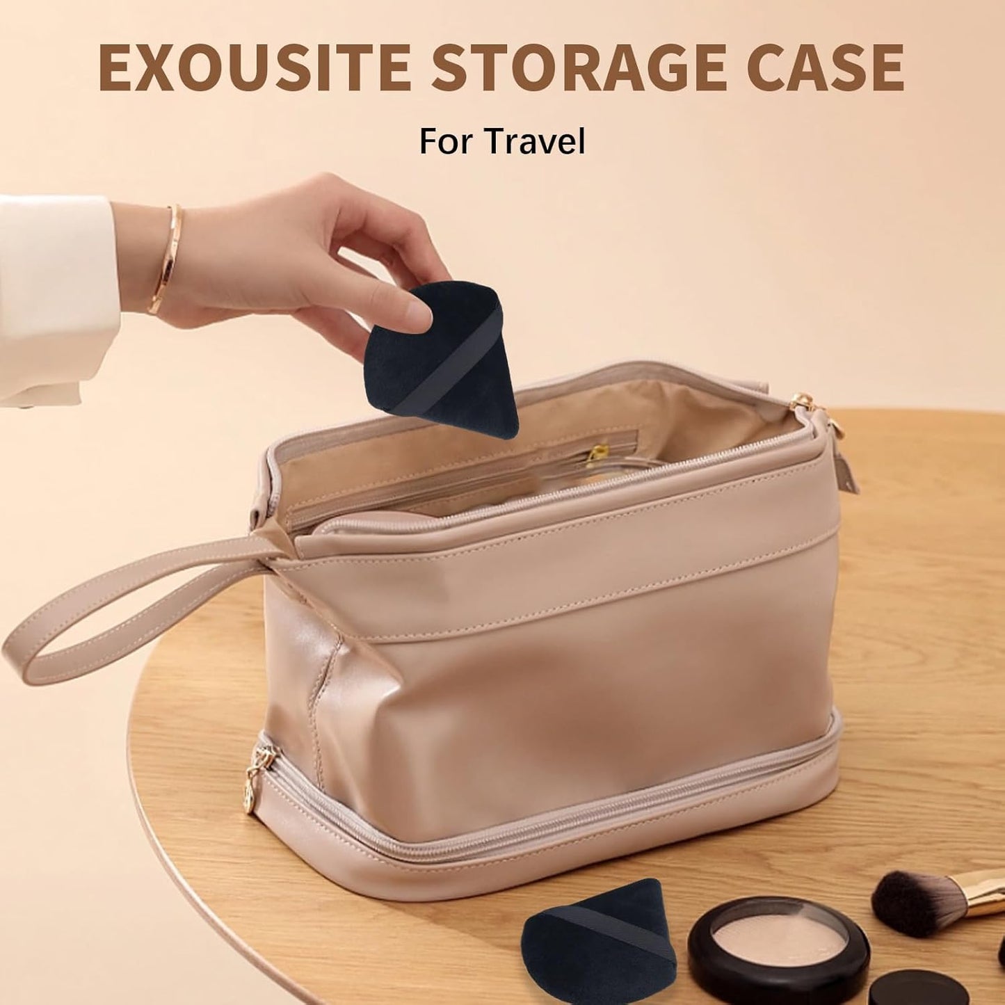 Triangle Makeup Powder Puff, 60pcs Setting Powder Puffs, This Cosmetic Wedges For Face, Under Eyes And Neck, Velvet Material-GlimoraGlow